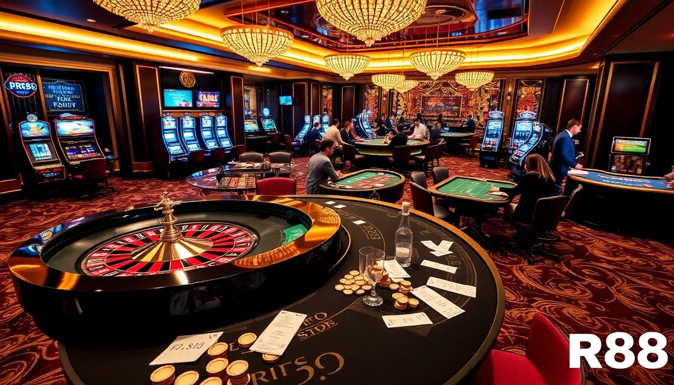 RR88 offers an exciting casino experience with vibrant roulette and poker games.