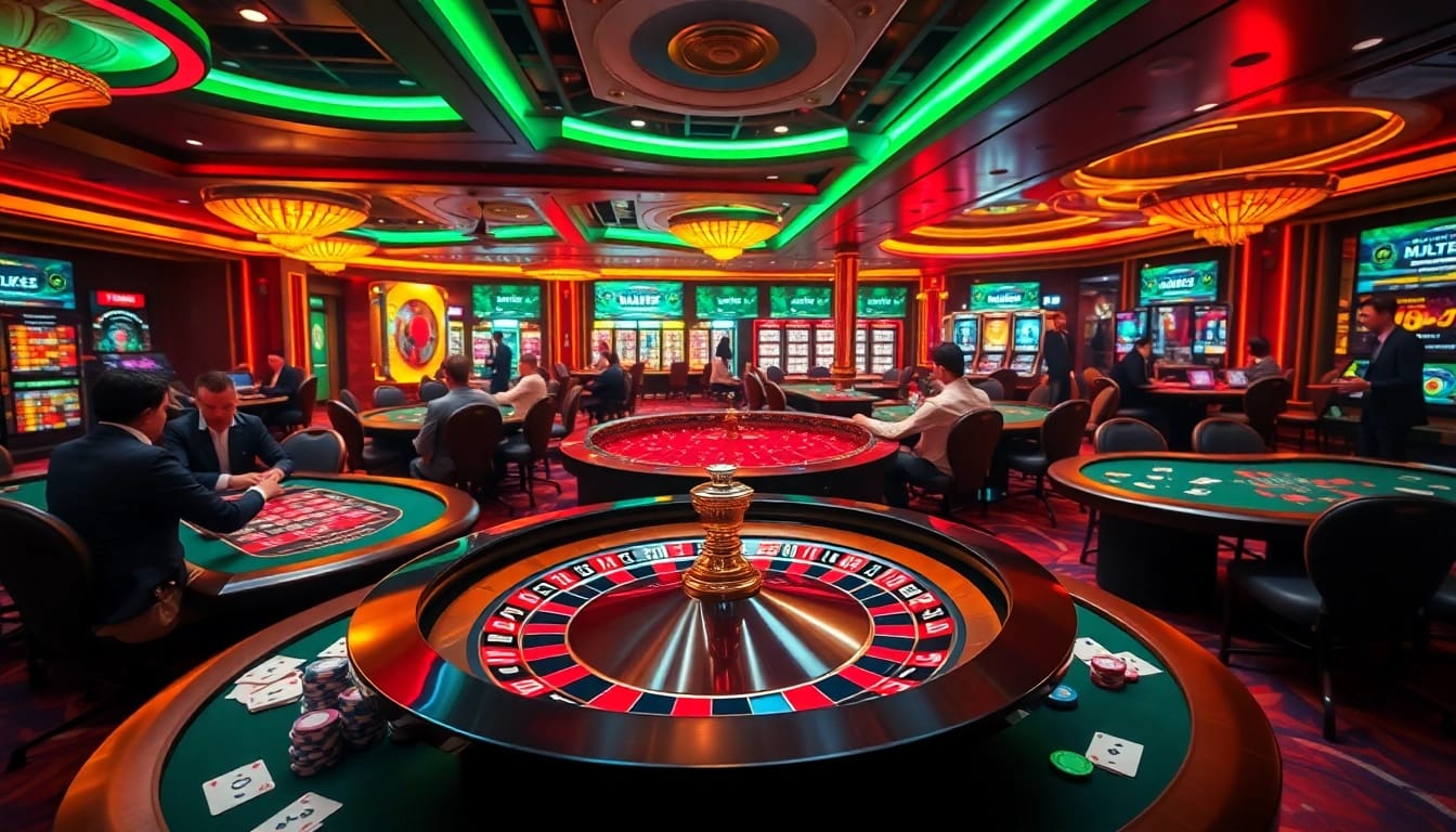 Experience the excitement of LUCK8 with players gaming at lively casino tables.