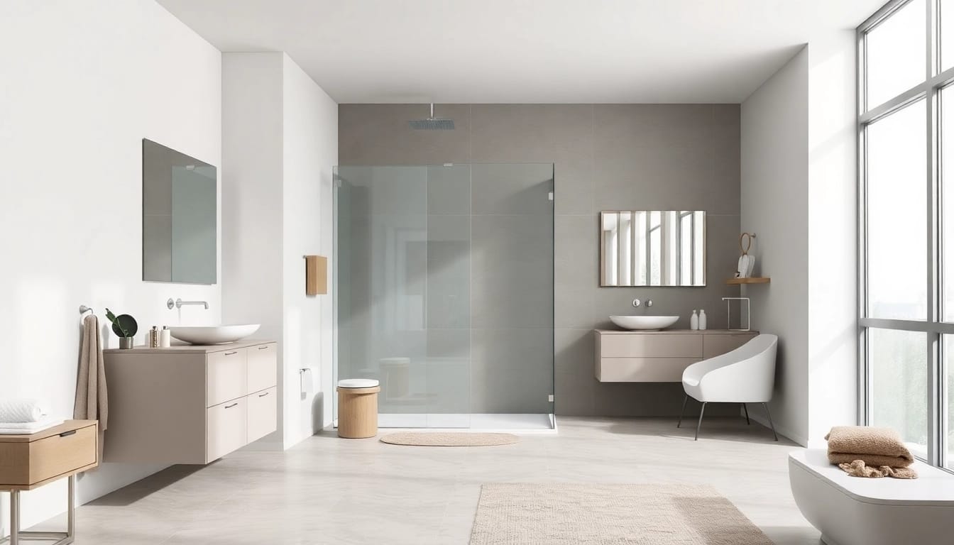 Sonni sanitär GmbH präsentiert hochwertige Badprodukte in einem eleganten Badezimmerdesign.