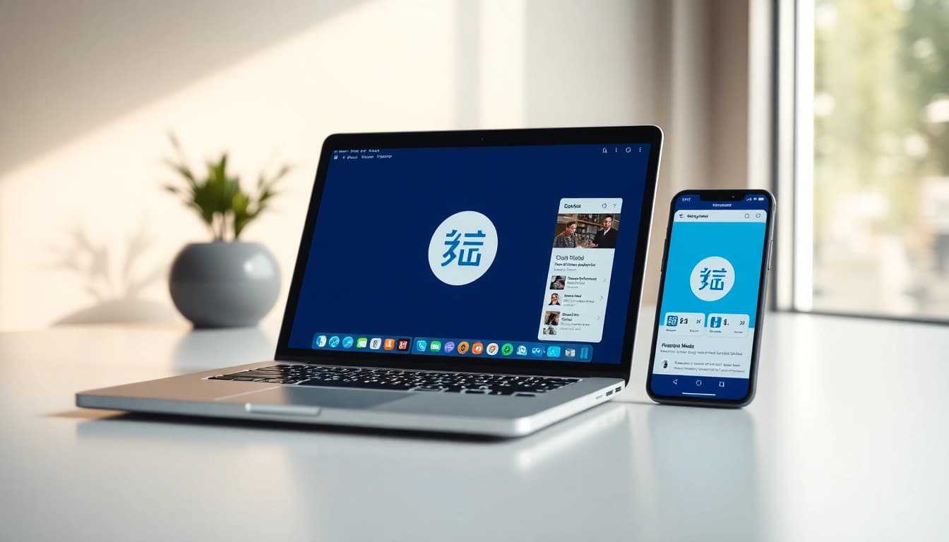 A modern view of 搜狗浏览器 showcasing its user-friendly interface on a laptop and smartphone.