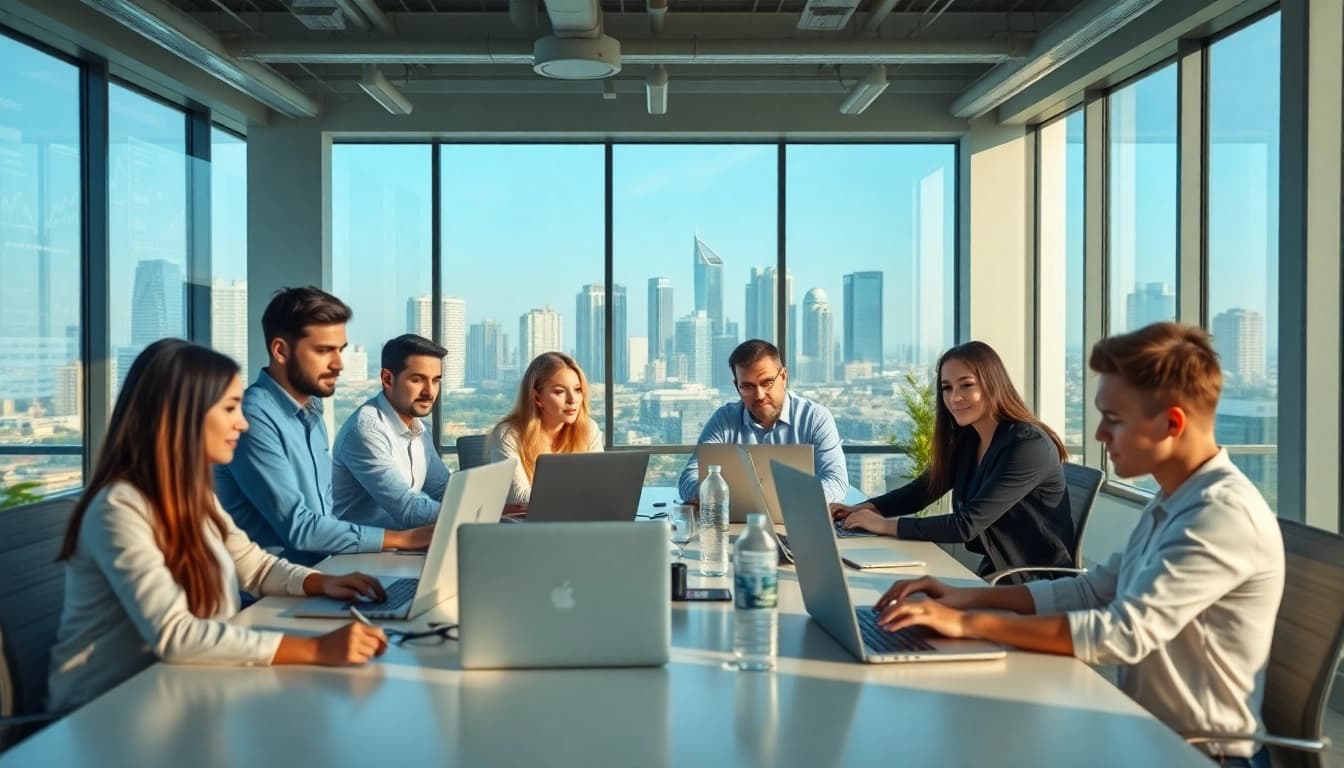 Tampa Bay Managed IT Services team collaborating in a modern office space.