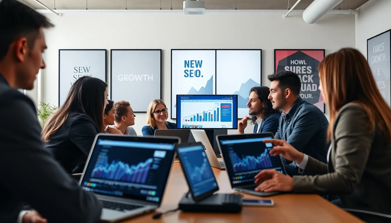 Optimale Strategien von einer SEO Agentur Bonn in einem modernen Büroumfeld.