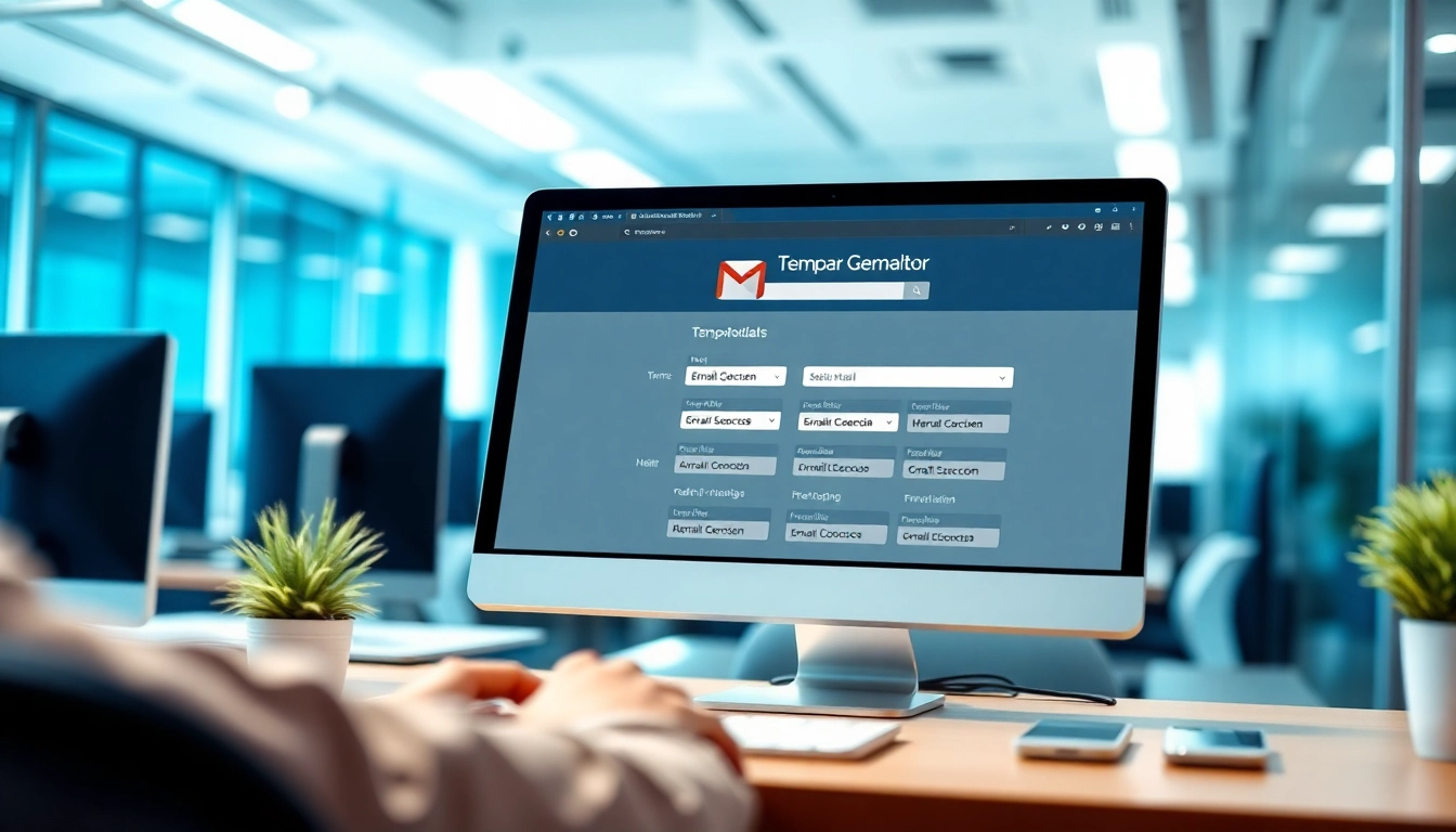 Generate temporary Gmail temp mail addresses easily with a user-friendly interface showcased on a computer screen.