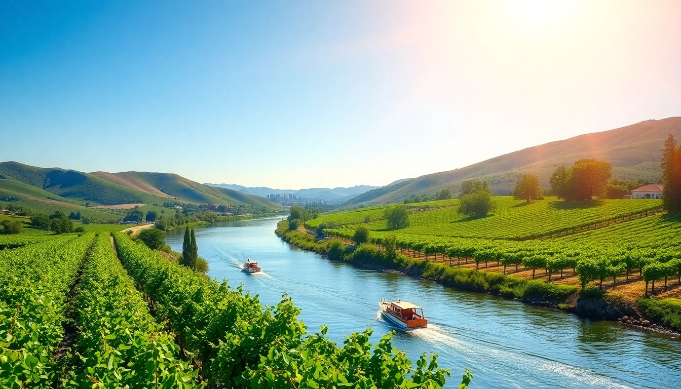 Experience the beauty of Clarksburg, California with lush vineyards and scenic river views.