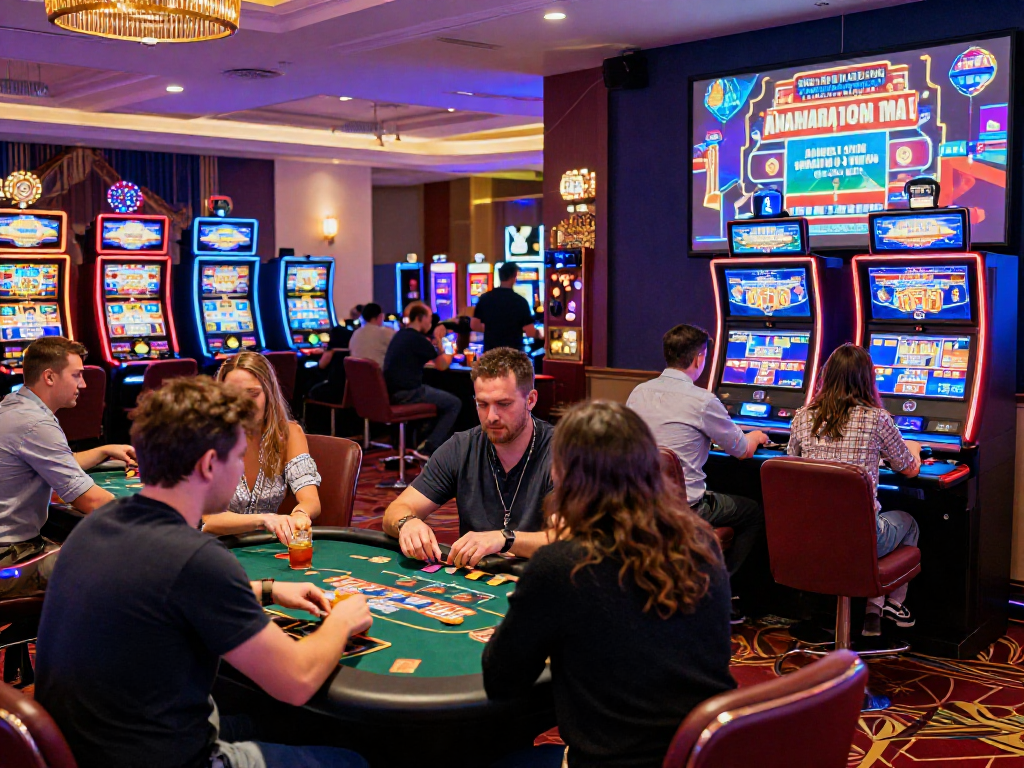 Engaged players enjoying a vibrant atmosphere at a casinoe european online, highlighting gaming tables and promotions.