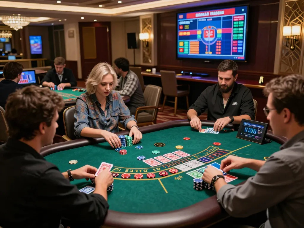Engaged players at an online baccarat site, enjoying real-time gameplay with live dealers.