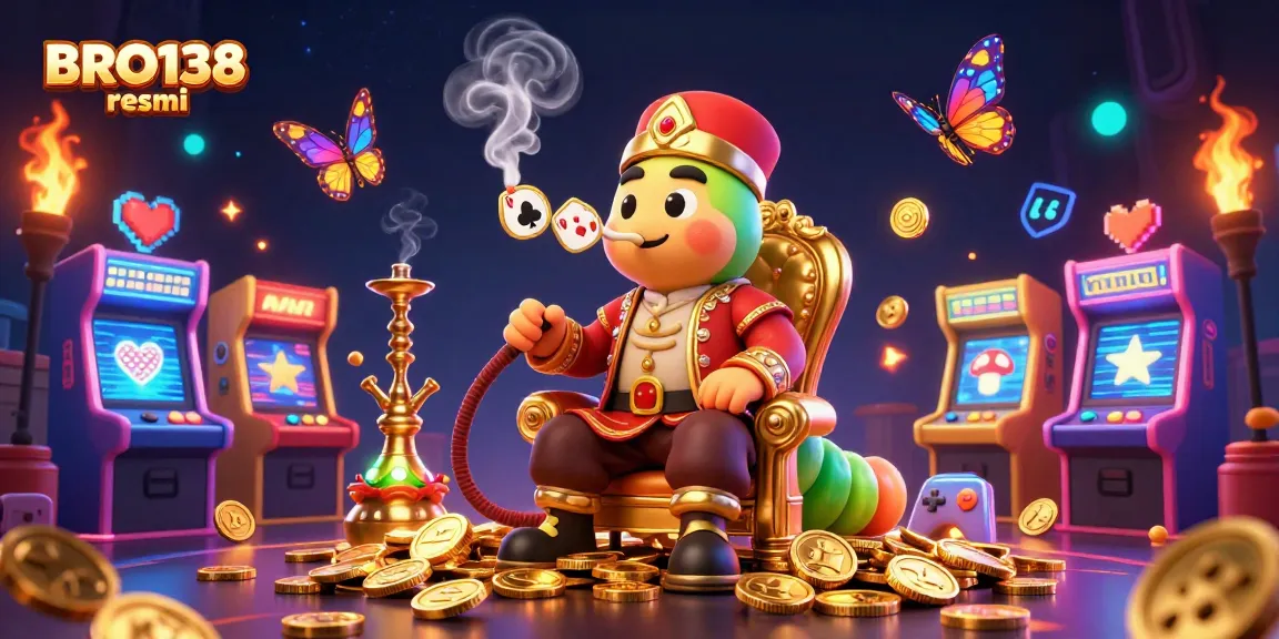 Experience the thrill of BRO138 resmi as a sultan caterpillar rules over a vibrant casino scene.
