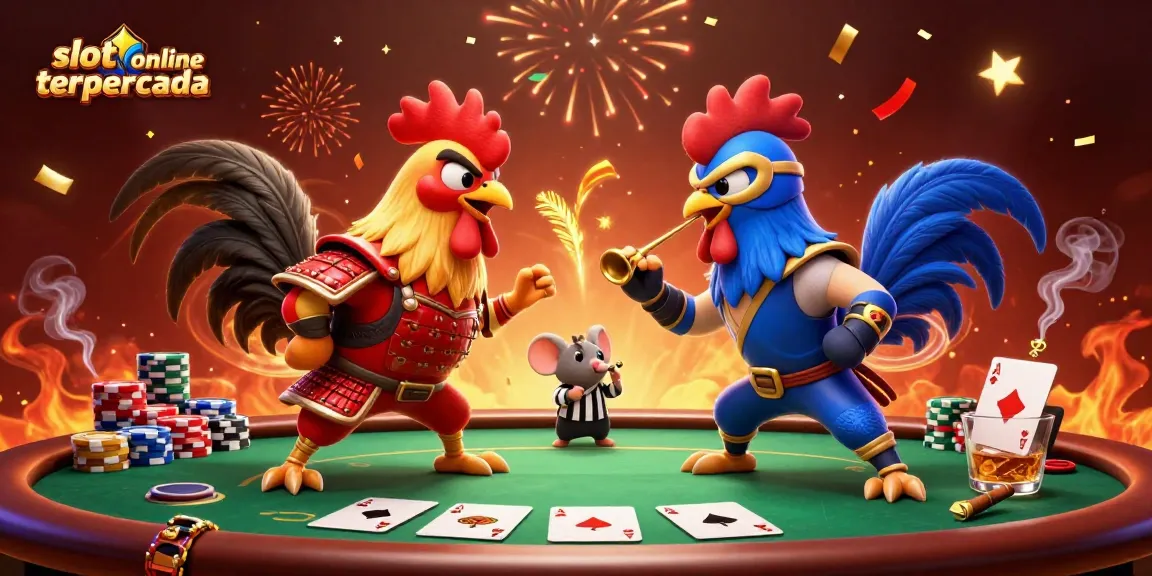Bermain meningkatkan peluang di slot online terpercaya dengan duel ayam kartun 3D dalam suasana casino yang meriah.