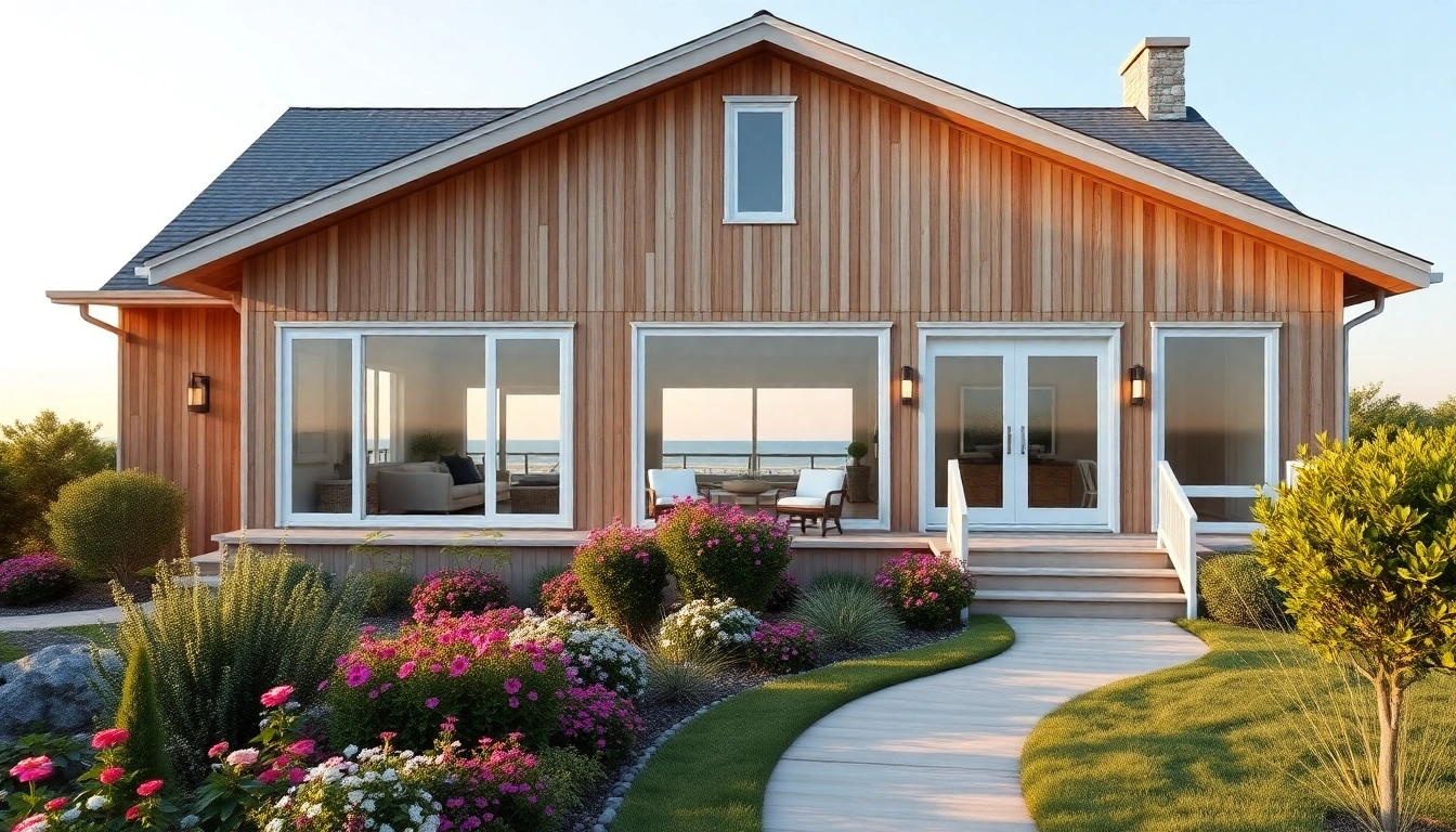 Cape Cod home addition with spacious design, landscaped garden, and panoramic windows