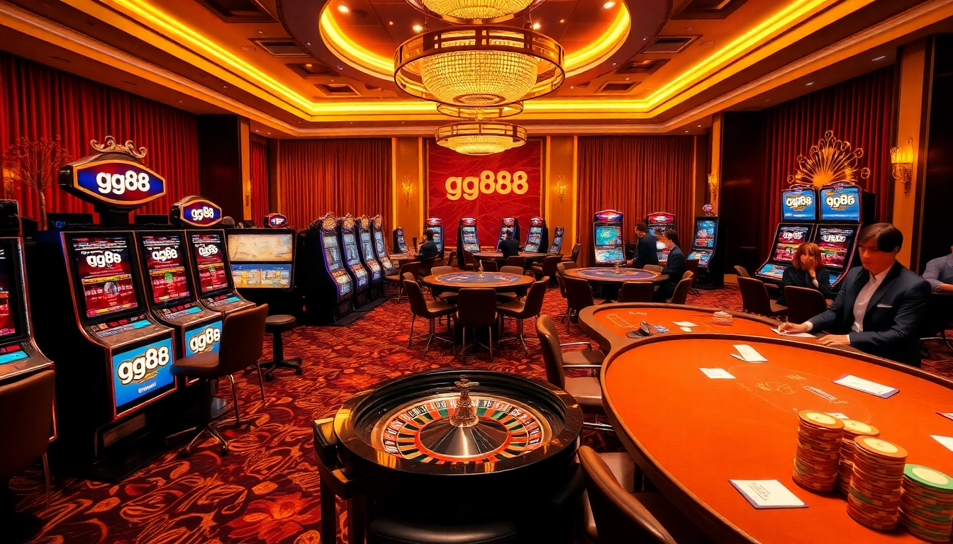 Experience the excitement of gambling at gg88 with high-end slot machines and vibrant casino atmosphere.