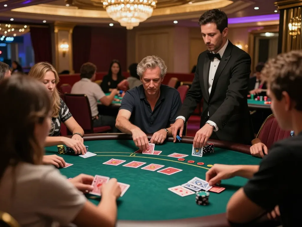 Players engage in a high-stakes poker game at a luxury venue, embodying the spirit of sun win.