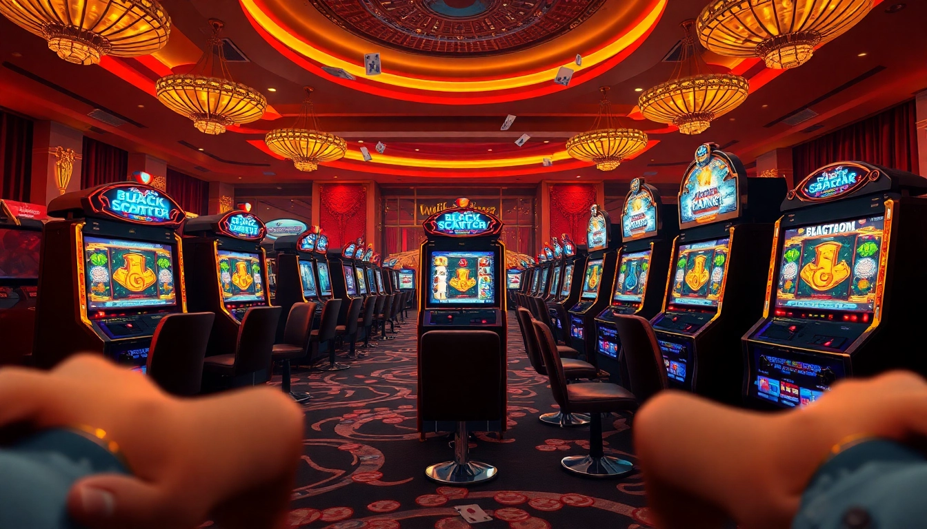 Engage in the excitement of slot demo scatter hitam with vibrant casino visuals and dynamic machines.