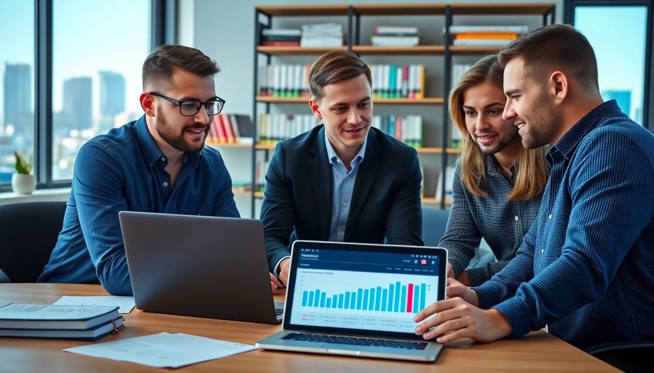 Enhancing strategies with Edmonton SEO insights in a vibrant marketing office.