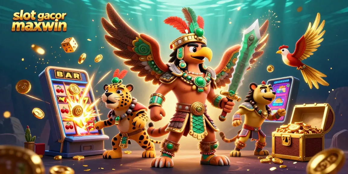 Engage with slot gacor maxwin in a dynamic 3D illustration showcasing thrilling casino elements.