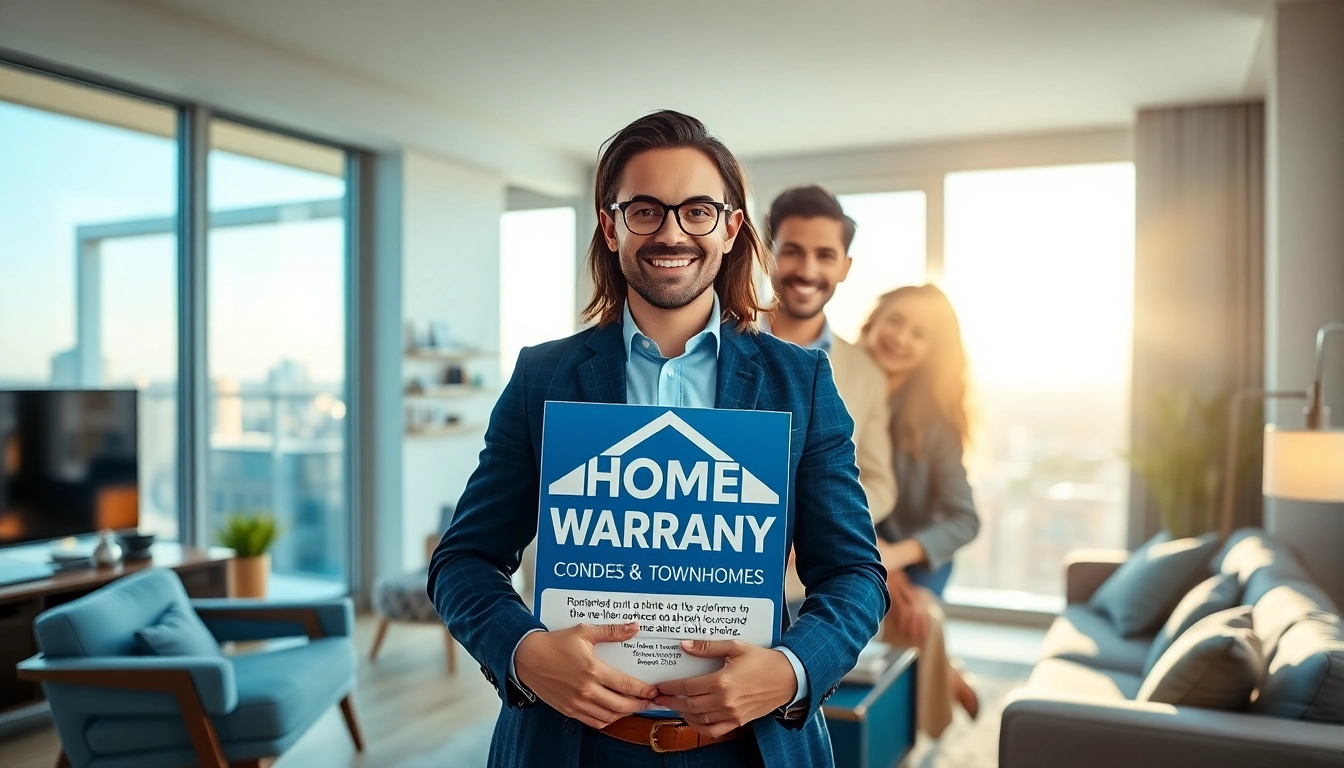 Highlighting home warranty for condos and townhomes, a real estate agent explains benefits to potential buyers.
