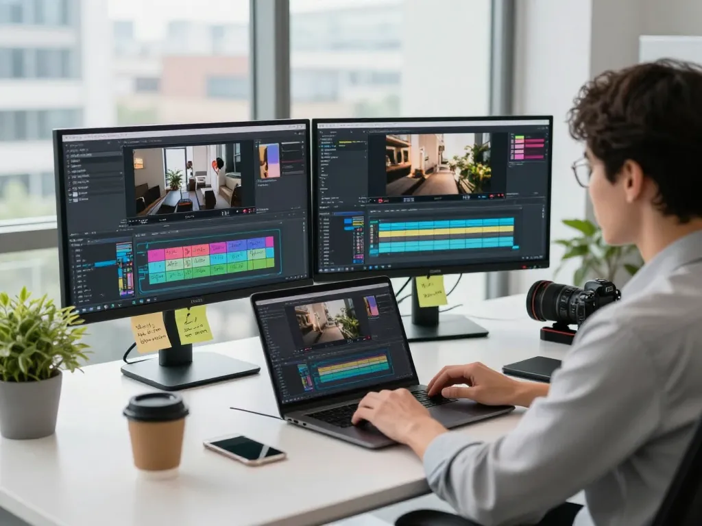 Using video to prompt technology for detailed AI video analysis in a modern workspace