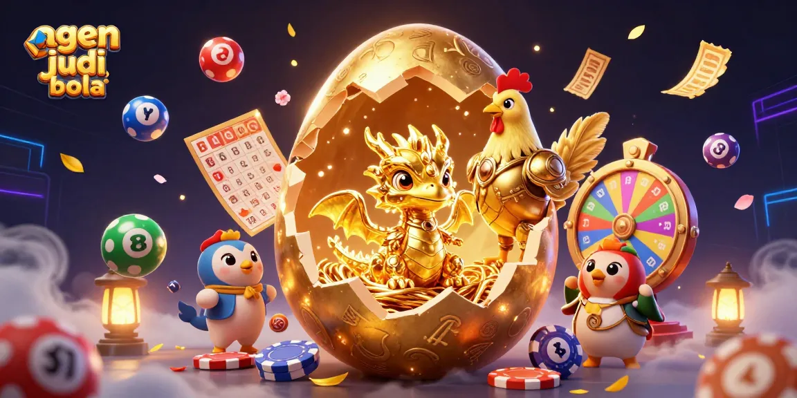 Engage with the thrilling world of agen judi bola through this vibrant 3D illustration featuring exciting gaming elements.