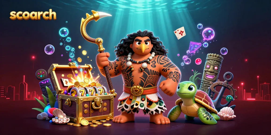 Engage with scoarch's vibrant casino adventure featuring a Maui-style demigod and underwater treasures.