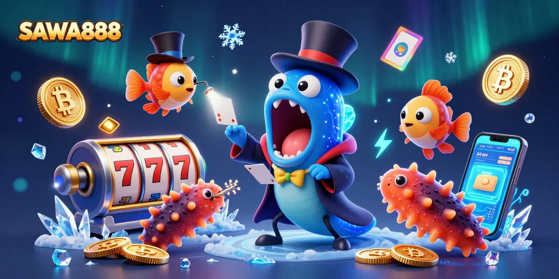 Experience thrilling gameplay at SAWA888 with vibrant slots and engaging characters in a magical underwater casino.