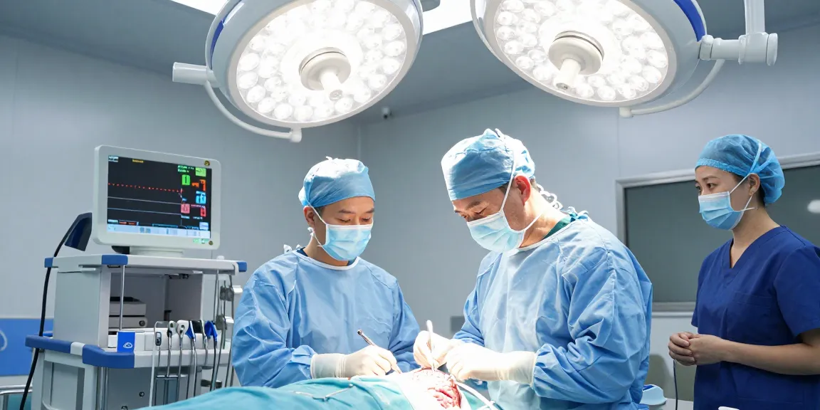 Beyin ameliyatı in progress, showcasing a dedicated surgical team in a modern operating room.
