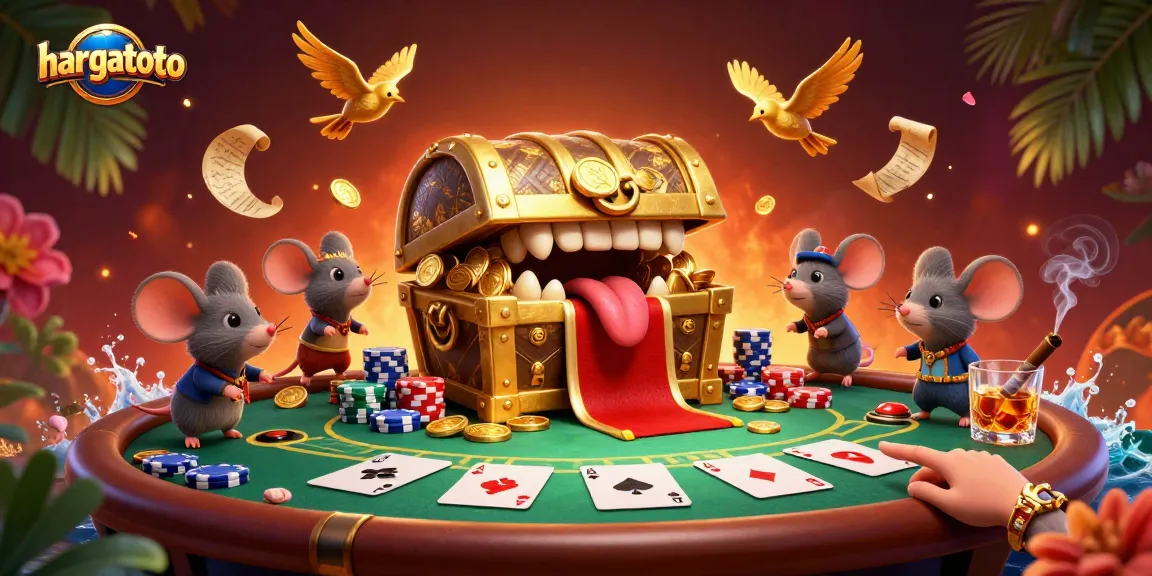 Engaging hargatoto scene showcasing adventurous mice discovering treasures in a lively casino setting.
