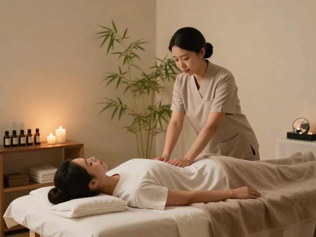 Experience relaxation with 판교출장마사지 in a serene therapy room.