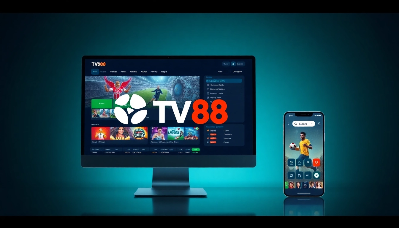 TV88 online betting platform interface showcasing user-friendly design and vibrant games.