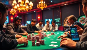 Experience the thrill at trang chủ okfun with intense poker action and vibrant casino elements.