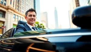 Engage Chauffeur Hire services with a professional chauffeur in a sleek luxury car.