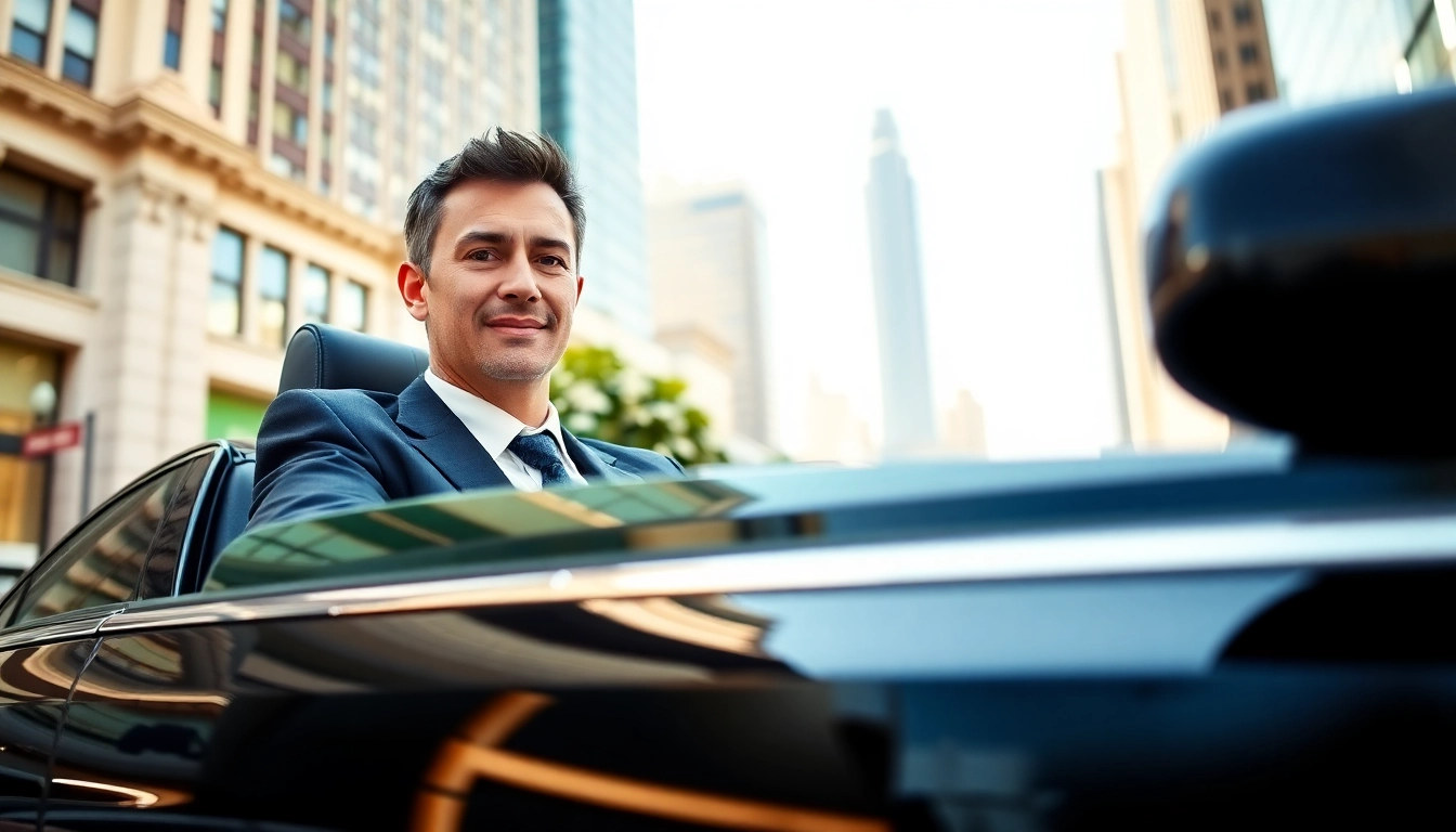 Engage Chauffeur Hire services with a professional chauffeur in a sleek luxury car.