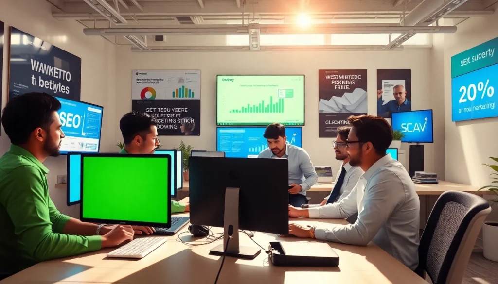 Team discussing the latest trends in seo in malaysia during a strategy meeting