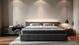 Materassi matrimoniali di alta qualità in un ambiente accogliente, con dettagli eleganti e luminosi.