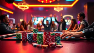 Engaging atmosphere of a digital gaming table featuring 79king with vibrant colors and neon lights.