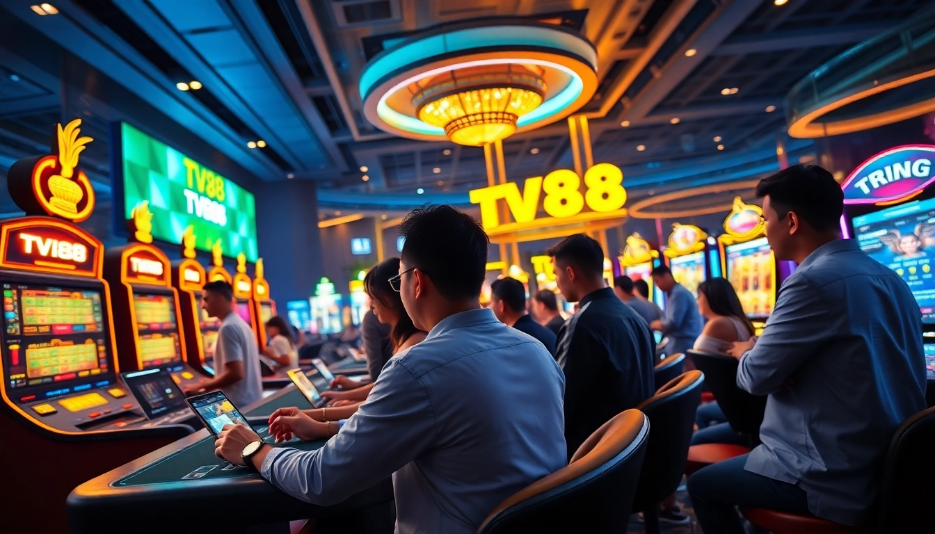 Engaging players at TV88 with diverse gaming experiences in a modern digital setting.