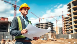 Engaged New Jersey Construction Manager inspecting the construction site, ensuring project quality.