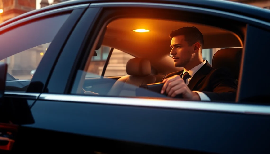 Experience Chauffeur Hire Nottingham with a professional driver assisting a client in a luxury sedan.