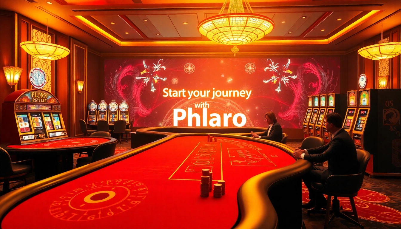 Start your journey with Phlaro at a luxurious casino table with vibrant poker chips and elegant cards.
