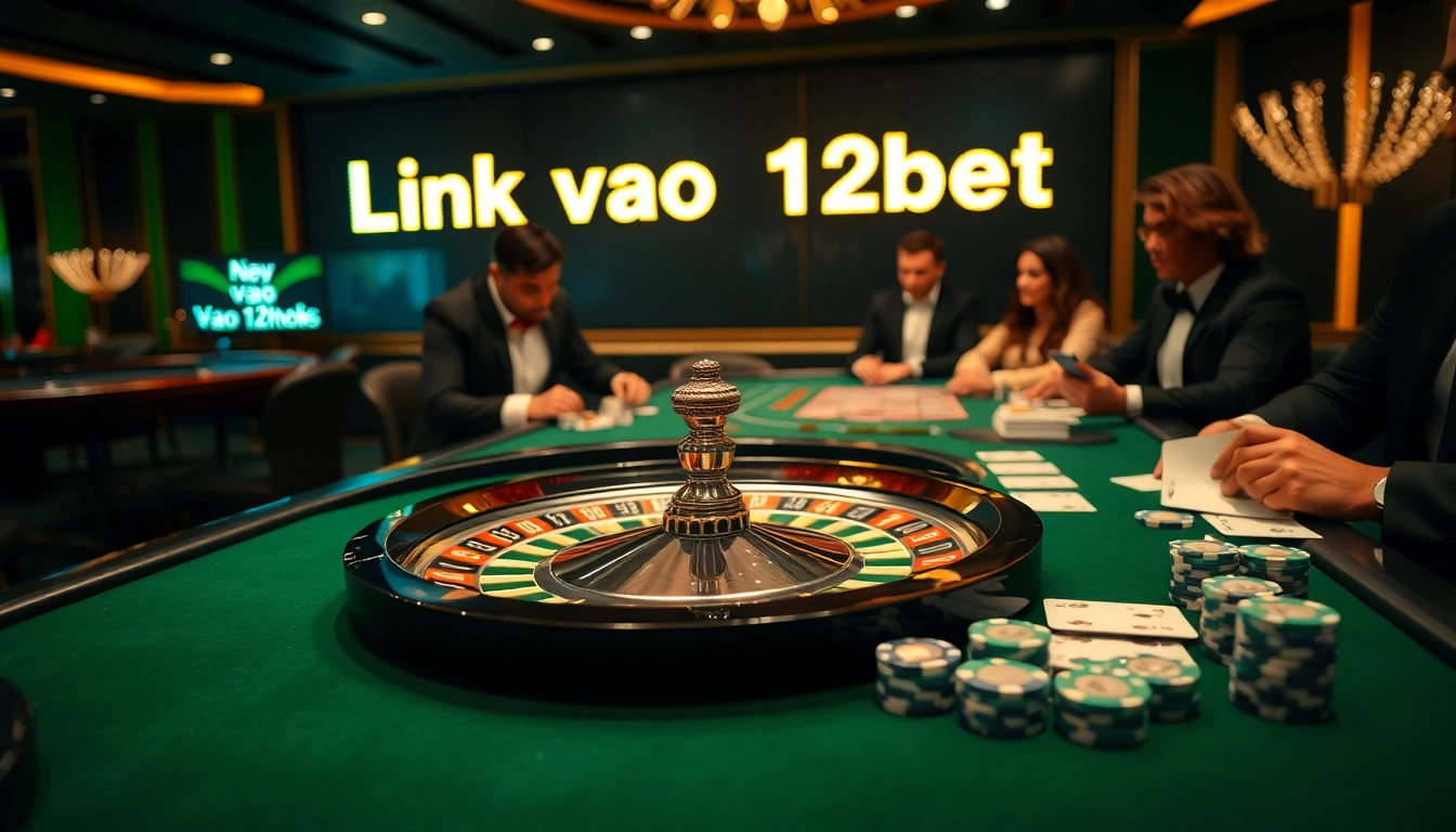 Experience the excitement of online gambling through ink vao 12bet with luxurious casino tables and chips.