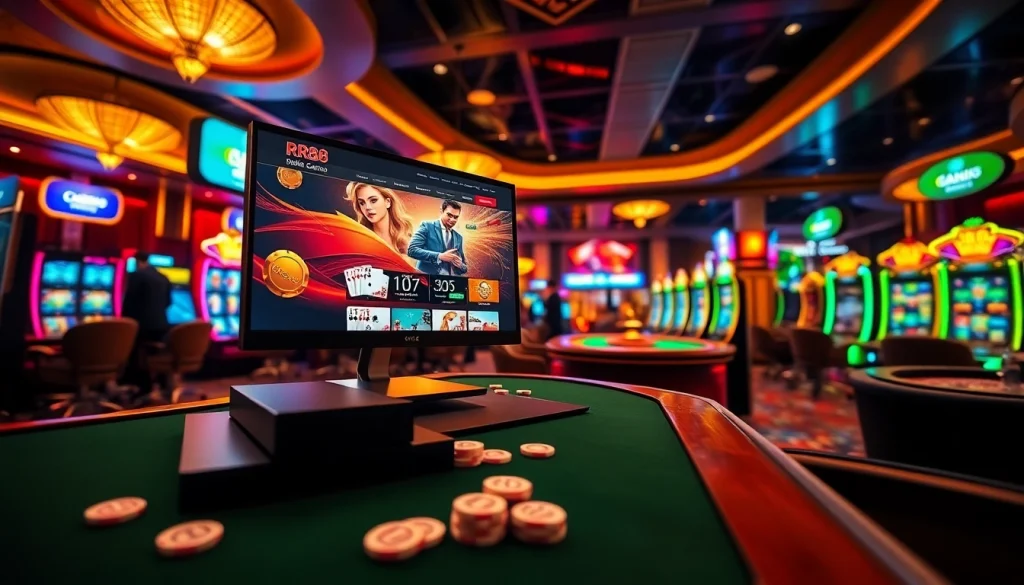 Engage with dynamic gameplay on rr88 com as players enjoy various casino games in a vibrant setting.