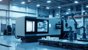 Precision electric injection molding machine in a modern manufacturing setting