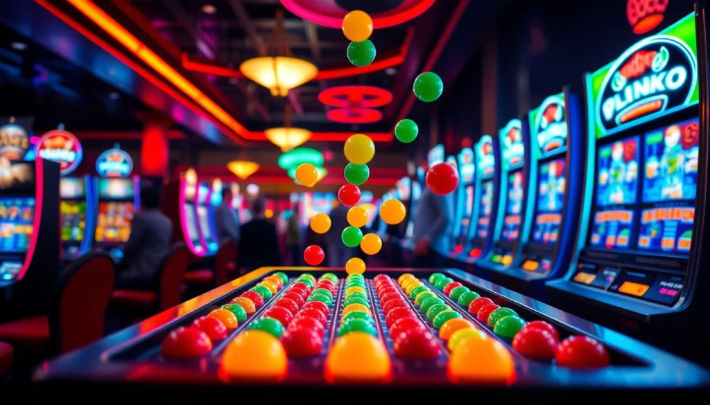 Menangkan jackpot di Plinko slot dengan bola jatuh yang penuh energi.