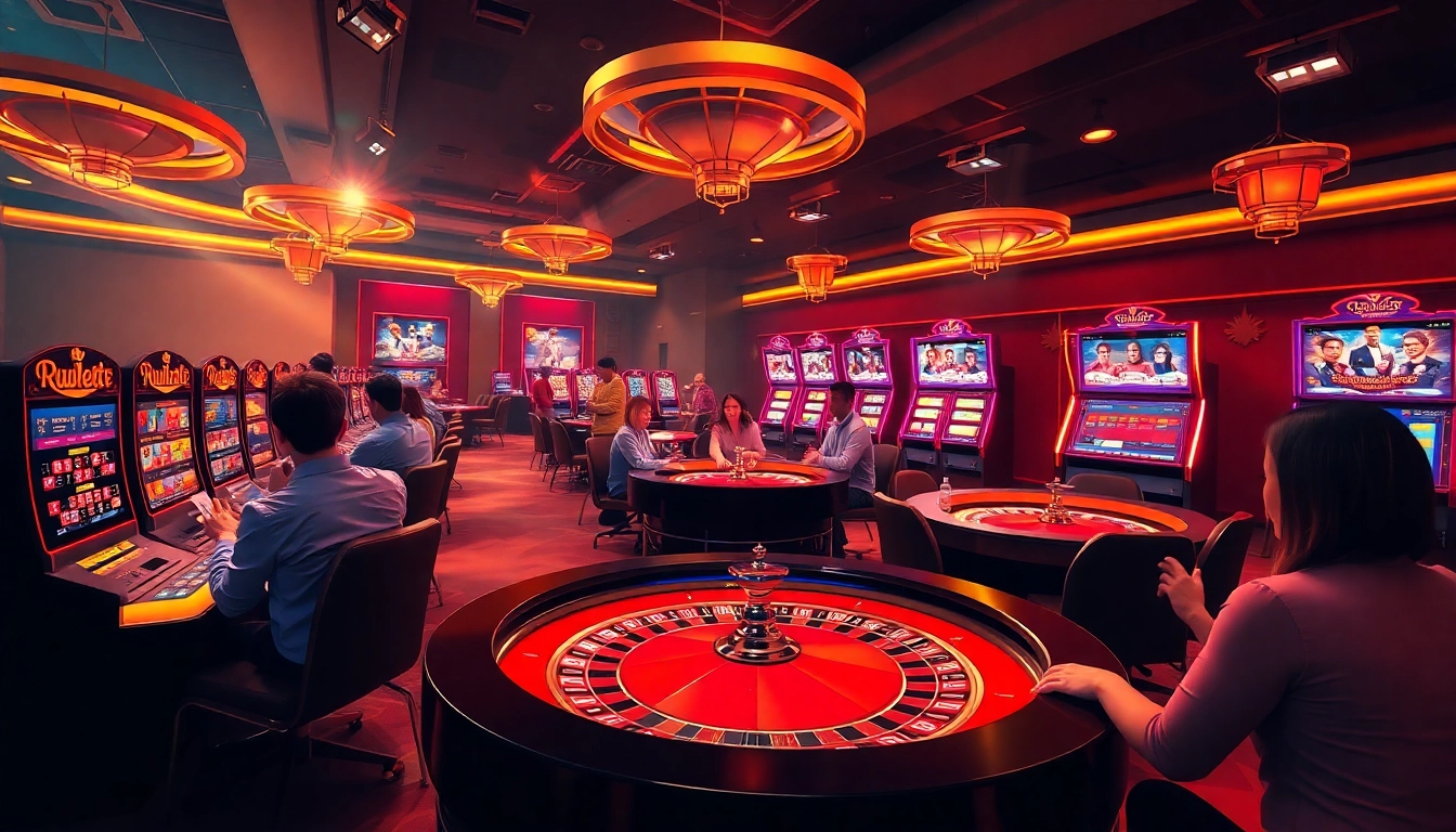 Online gamblers enjoying exciting games at https://rr88c.org/ featuring roulette and slots.