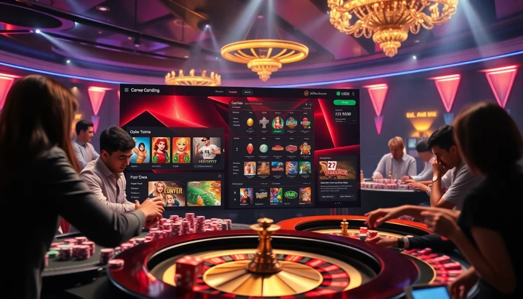 Gamblers enjoying a thrilling online experience at uu88.com with vibrant game displays and excitement.