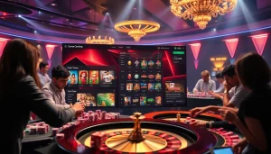 Gamblers enjoying a thrilling online experience at uu88.com with vibrant game displays and excitement.