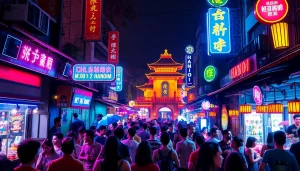 Explore the vibrant 하노이밤문화 scene with bustling nightlife, colorful bars, and energetic crowds in Hanoi, Vietnam.
