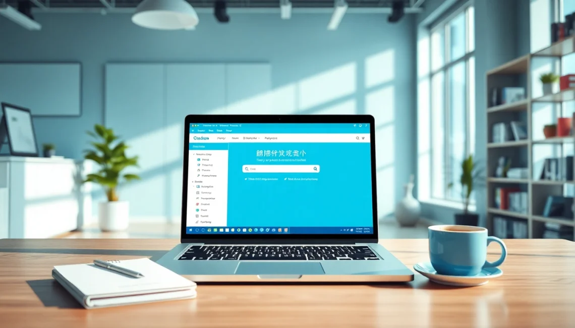 Youdao translation download interface displayed on a modern laptop in a productive workspace