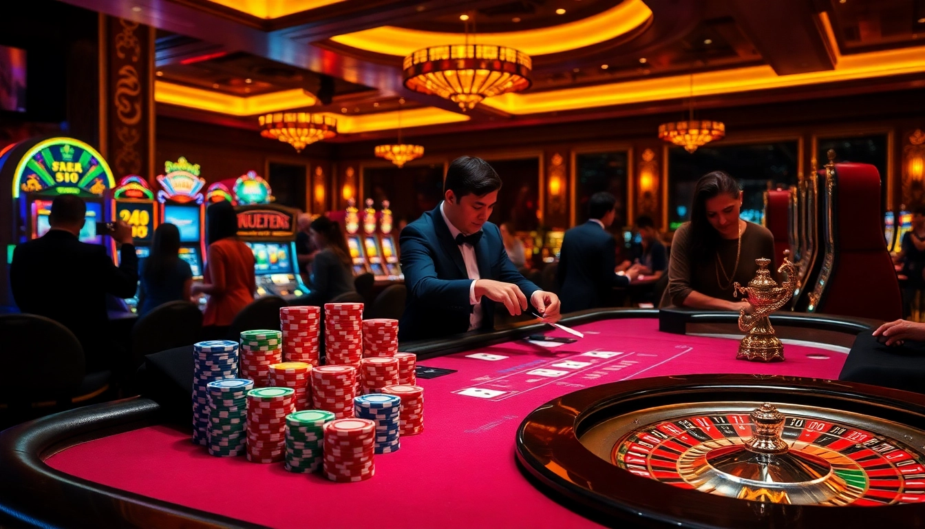 Experience thrilling moments at Tha bet with vibrant casino games, poker chips, and roulette action.