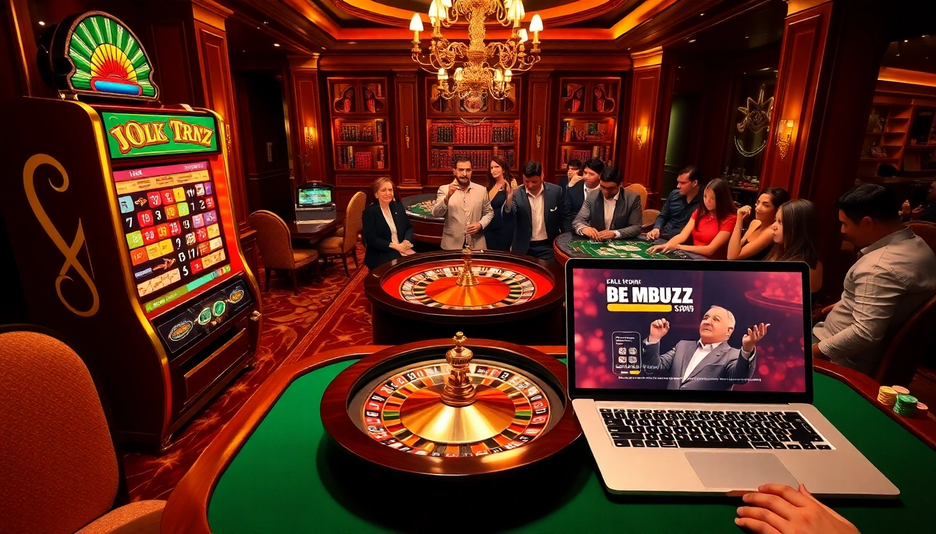 Jeetbuzz লগইন interface featured in an exciting casino scene with vibrant games.