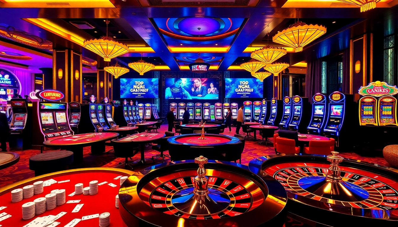 Experience the Top 10 Nhà Cái Uy Tín with an engaging casino scene filled with gaming excitement.