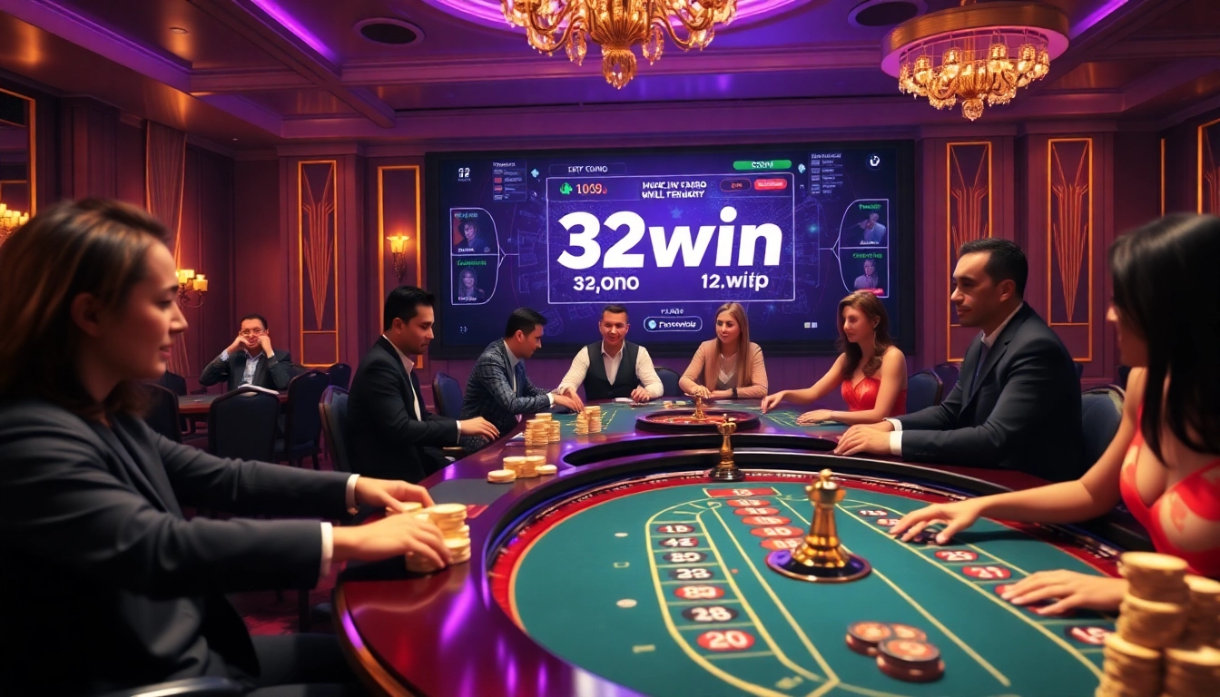 Experience thrilling gaming action at 32win. com with luxurious casino tables and exciting players.